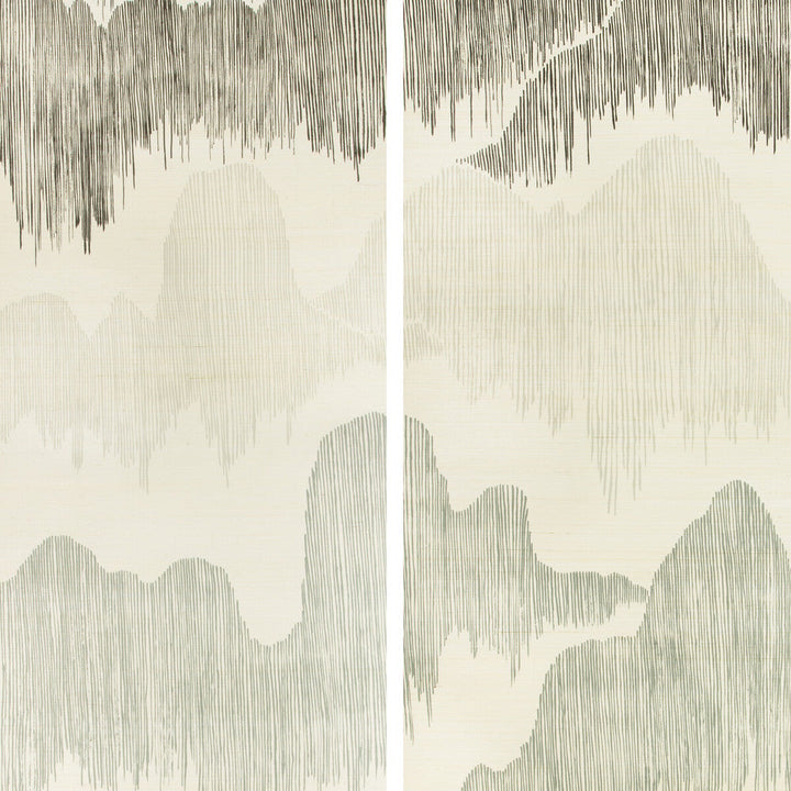 Cascadia Paper Pearl by Groundworks Designer Wallcovering KELLY WEARSTLER WALLPAPERS IV JUTE - 90%;COTTON - 10% Italy - Horizontal: 68.5 and Vertical: 90.55 68.5 - Swanky Fabrics -