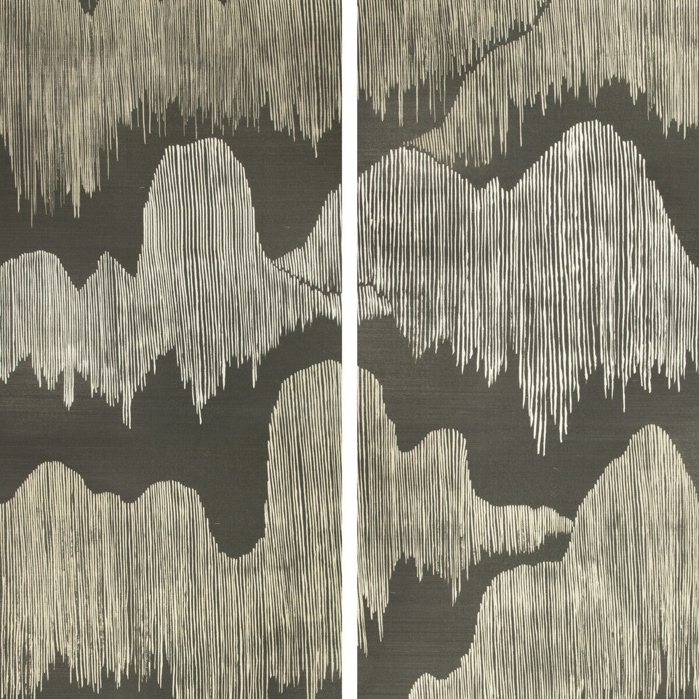 Cascadia Paper Noir by Groundworks Wallcovering KELLY WEARSTLER WALLPAPERS IV JUTE - 90%;COTTON - 10% Italy Horizontal: 68.5 and Vertical: 90.55 68.5 - Fabric Carolina -