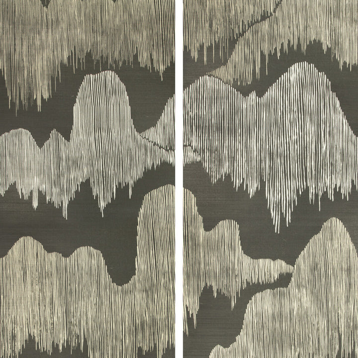 Cascadia Paper Noir by Groundworks Wallcovering KELLY WEARSTLER WALLPAPERS IV JUTE - 90%;COTTON - 10% Italy Horizontal: 68.5 and Vertical: 90.55 68.5 - Fabric Carolina -