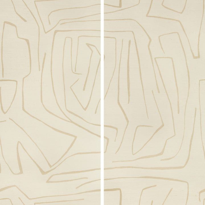 Graffito Ii Parchment by Groundworks Designer Wallcovering KELLY WEARSTLER WALLPAPERS IV JUTE - 100% United States Horizontal: 62 and Vertical: 62 62 - Swanky Fabrics -