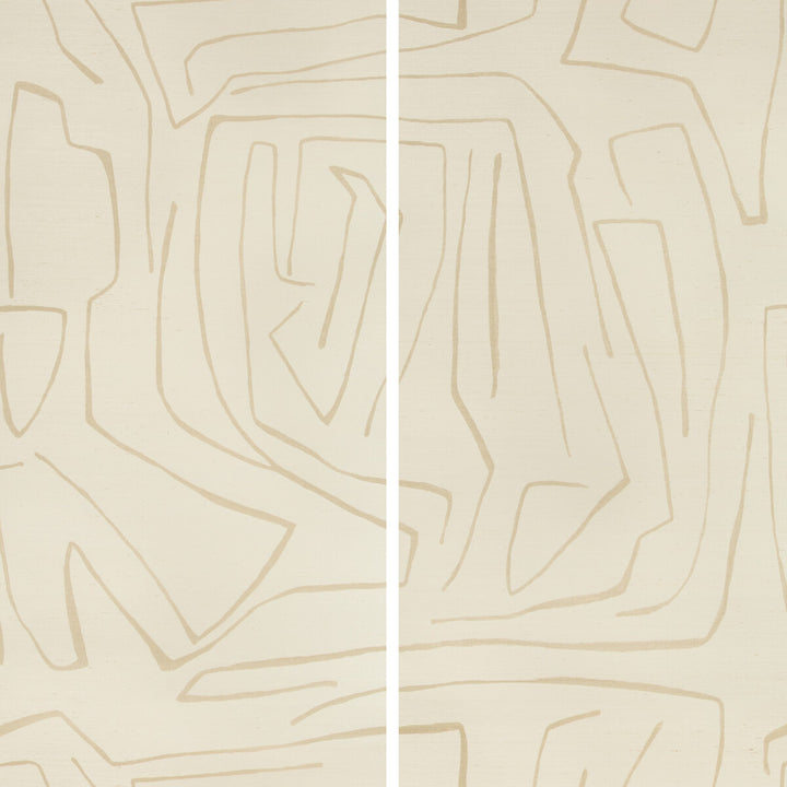 Graffito Ii Parchment by Groundworks Wallcovering KELLY WEARSTLER WALLPAPERS IV JUTE - 100% United States Horizontal: 62 and Vertical: 62 62 - Fabric Carolina -