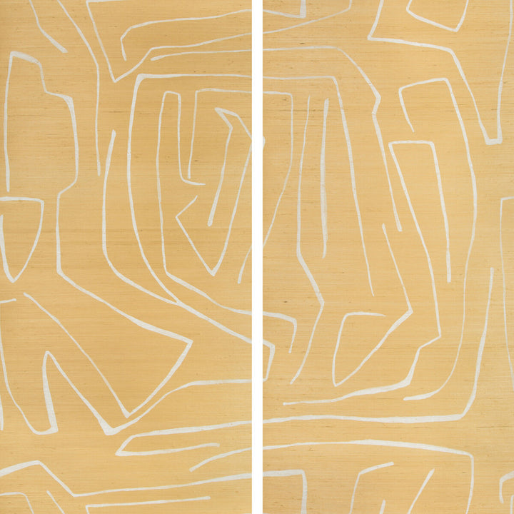 Graffito Ii Golden Rod by Groundworks Wallcovering KELLY WEARSTLER WALLPAPERS IV JUTE - 100% United States Horizontal: 62 and Vertical: 62 62 - Fabric Carolina -