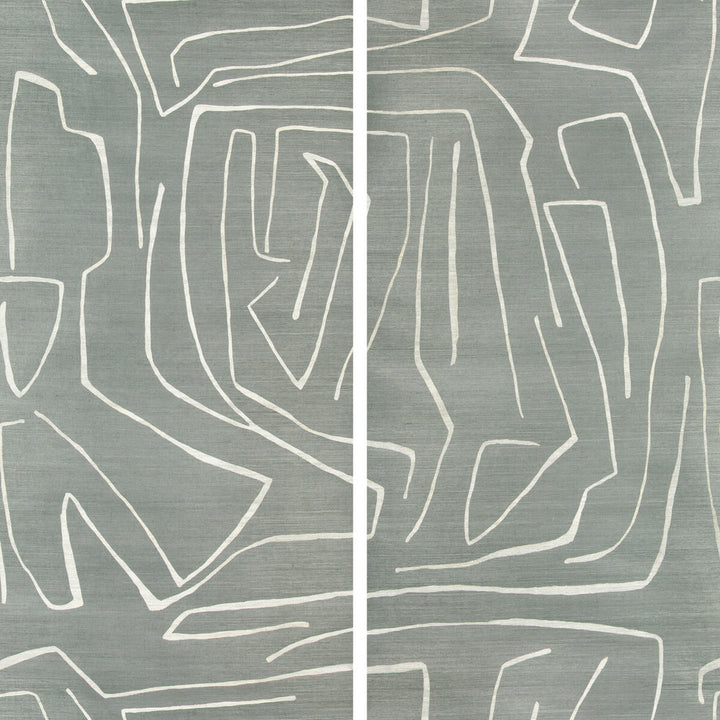Graffito Ii Denim by Groundworks Wallcovering KELLY WEARSTLER WALLPAPERS IV JUTE - 100% United States - Horizontal: 62 and Vertical: 62 62 - Fabric Carolina -