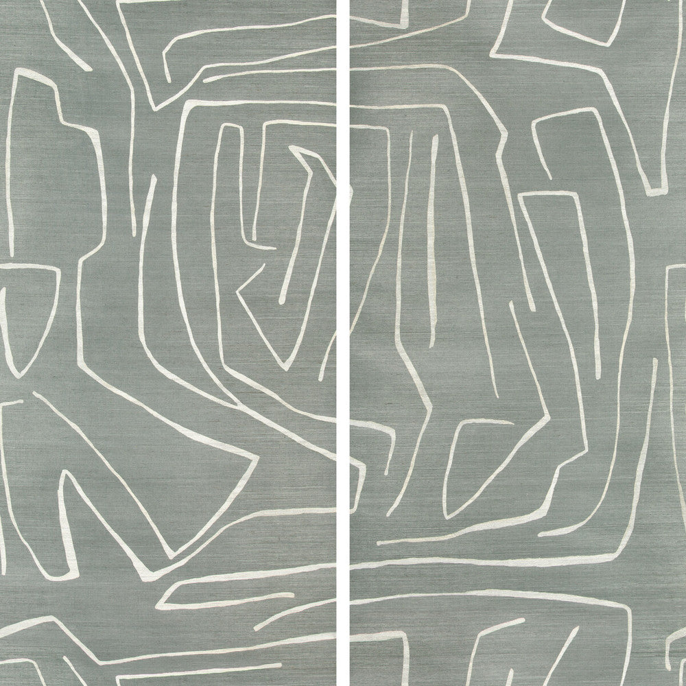Graffito Ii Denim by Groundworks Wallcovering KELLY WEARSTLER WALLPAPERS IV JUTE - 100% United States Horizontal: 62 and Vertical: 62 62 - Fabric Carolina -