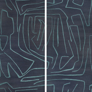 Graffito Ii Navy by Groundworks Wallcovering
