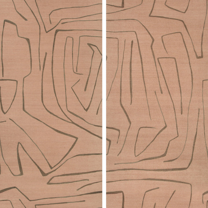 Graffito Ii Rosa by Groundworks Wallcovering KELLY WEARSTLER WALLPAPERS IV JUTE - 100% United States Horizontal: 62 and Vertical: 62 62 - Fabric Carolina -