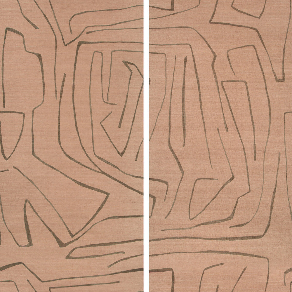 Graffito Ii Rosa by Groundworks Wallcovering KELLY WEARSTLER WALLPAPERS IV JUTE - 100% United States - Horizontal: 62 and Vertical: 62 62 - Fabric Carolina -