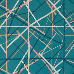 Simpatico Paper Teal by Lee Jofa Modern Wallcovering