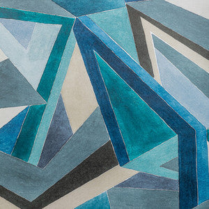 Roulade Paper Navy/Teal by Lee Jofa Modern Wallcovering