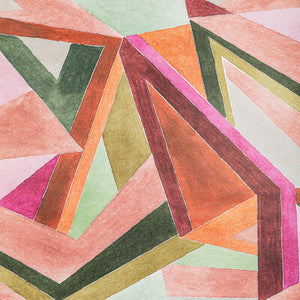 Roulade Paper Rose/Leaf by Lee Jofa Modern Wallcovering