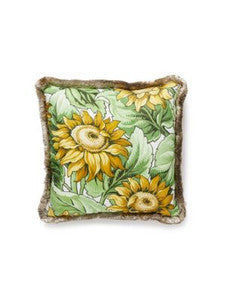 Scalamandre Pillows Sunflower Print Pillow 18 X 18 - Harvest