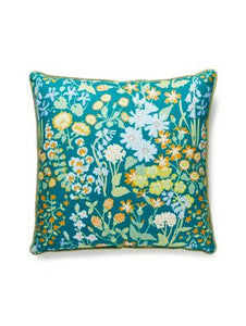 Scalamandre Pillows Nymph Floral Pillow 22 X 22 - Emerald Multi
