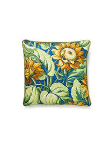 Scalamandre Pillows Sunflower Print Pillow 18 X 18 - Cobalt