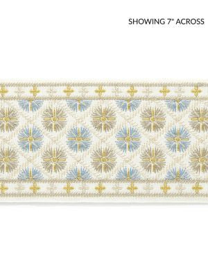 <p>Hansel Embroidered Tape Seaside GWT33290002 by Scalamandre Trim</p><p><strong>Required Minimum Quantity Purchase: Fabrics by the yard 1 YARD MINIMUM </p><p>Book: FOLKLORE</p><p>Content: 70% COTTON 30% POLYESTER</p><p>Origin: INDIA</p><p>Performance: MEDIUM DUTY</p><p>Repeat: Horizontal: 1.5" and Vertical: </p><p>Width: 4</p>