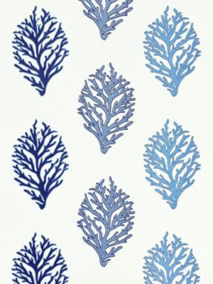 Coral Reef Embroidery Marine GW272040003 by Grey Watkins Designer Fabric BREEZE 12% POLYESTER, 35% COTTON 35% LINEN 18% VISCOSE INDIA LIGHT DUTY Horizontal: 14" and Vertical: 52" 52 - Swanky Fabrics -
