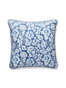 Scalamandre Pillows Maiden Floral Pillow 22 X 22 - Denim