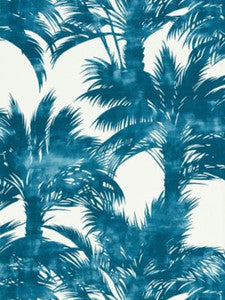 Scalamandre Fabric Palm Print Turquoise