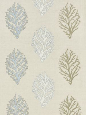 Coral Reef Embroidery Sand GW272040004 by Grey Watkins Designer Fabric BREEZE 12% POLYESTER, 35% COTTON 35% LINEN 18% VISCOSE INDIA LIGHT DUTY Horizontal: 14" and Vertical: 52" 52 - Swanky Fabrics -