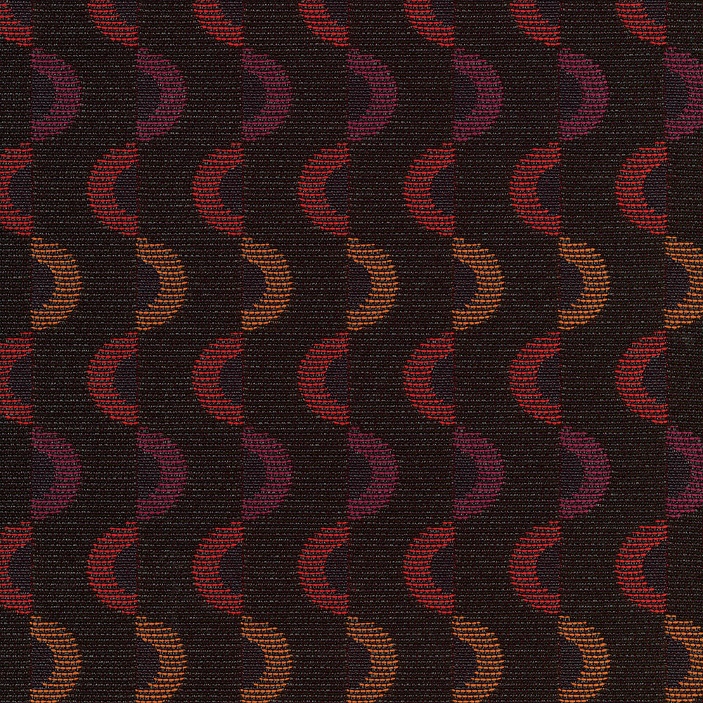Gyre 451 Flame by Seaqual Designer Fabric Gyre 78% Polyester,22% Seaqual Polyester 102,000 Double Rubs (Wyzenbeek) </p><p>Repeat: Horizontal: 1.875 in. (4.763 cm) across the roll and Vertical: 6.675 in. (16.955 cm) up the roll 55 in. (140 cm) - Swanky Fabrics -