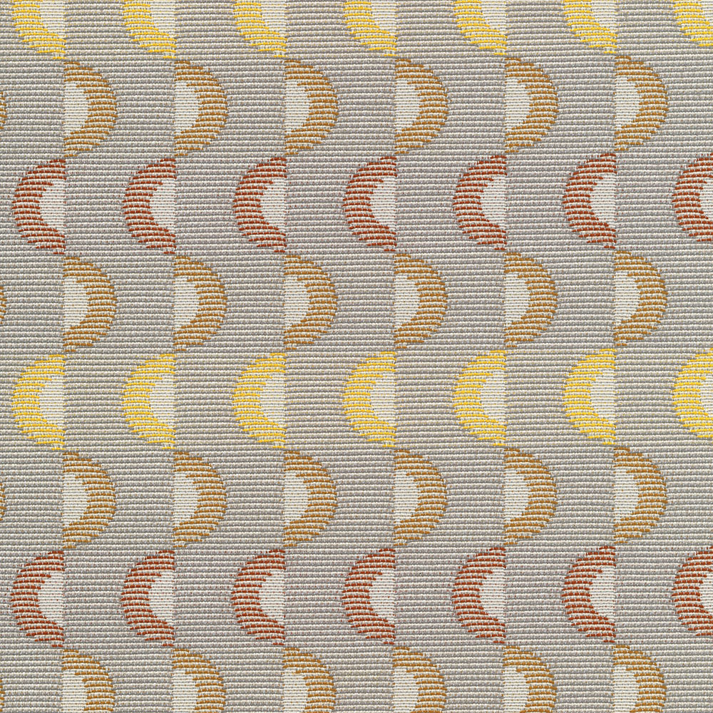 Gyre 945 Sunrise by Seaqual Designer Fabric Gyre 78% Polyester,22% Seaqual Polyester 102,000 Double Rubs (Wyzenbeek) </p><p>Repeat: Horizontal: 1.875 in. (4.763 cm) across the roll and Vertical: 6.675 in. (16.955 cm) up the roll 55 in. (140 cm) - Swanky Fabrics -