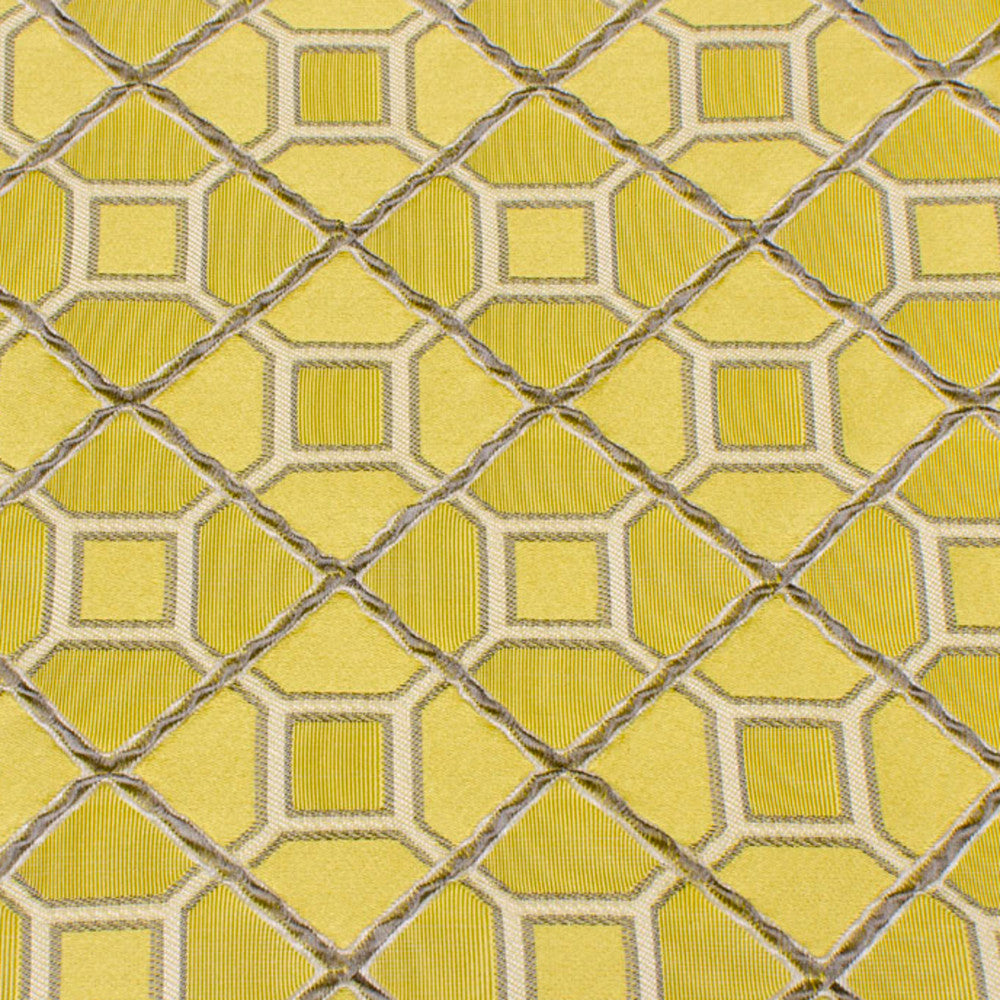 Garnet B Citron by Europatex Designer Fabric Garnet 100% Polyester V: 2.37" H: 2.43" 55.00 inches - Swanky Fabrics -