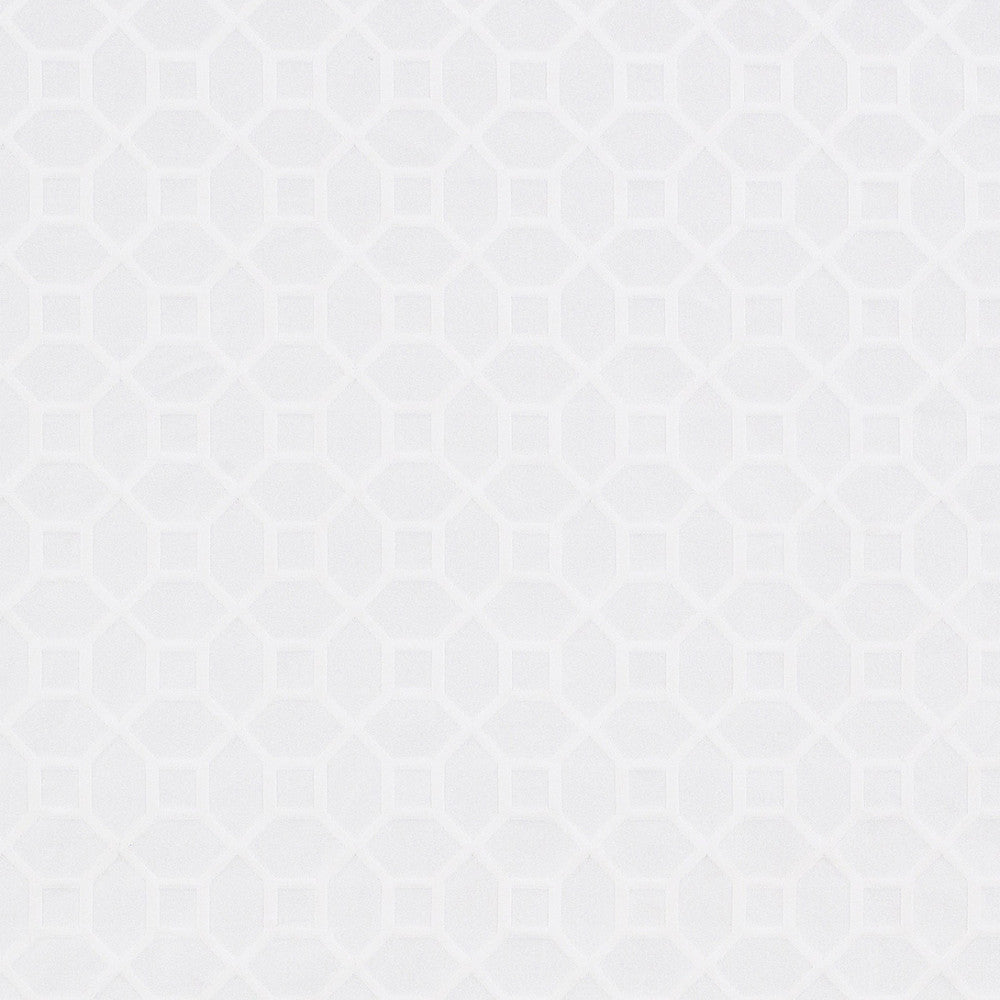 Gramercy Square White by Europatex Designer Fabric Gramercy & Parade 60% Cotton, 40% Polyester 2.5" H, 2.5" V 54.00 inches - Swanky Fabrics -