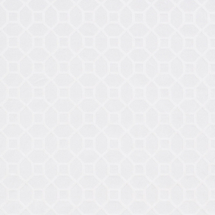 Gramercy Square White by Europatex Designer Fabric Gramercy & Parade 60% Cotton, 40% Polyester 2.5" H, 2.5" V 54.00 inches - Swanky Fabrics -