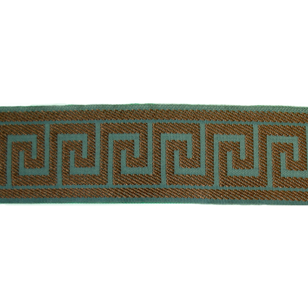 Greek Key Espresso by Europatex Designer Fabric Tapes Decor 100% Polyester 1.40 inches - Swanky Fabrics -