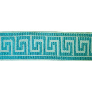 Greek Key Ice Blue by Europatex Fabric
