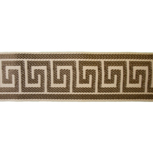 Greek Key - Khaki by Europatex Fabric Tapes Decor 100% Polyester China See Sample Horizontal: N/A and Vertical: N/A 2.50 inches  - Fabric Carolina -