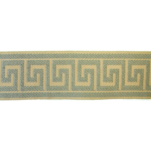 Greek Key - Mist by Europatex Fabric Tapes Decor 100% Polyester China See Sample Horizontal: N/A and Vertical: N/A 2.50 inches  - Fabric Carolina -