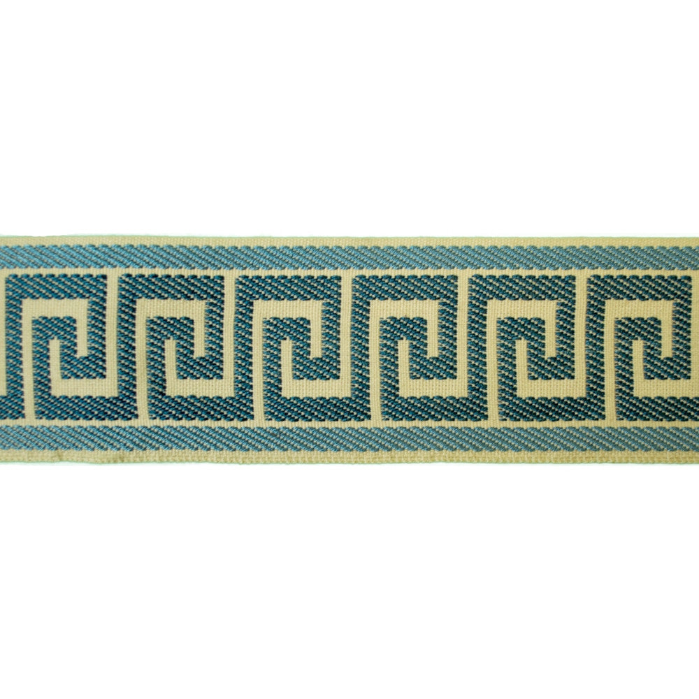 Greek Key Navy by Europatex Fabric Tapes Decor 100% Polyester 1.40 inches - Fabric Carolina -