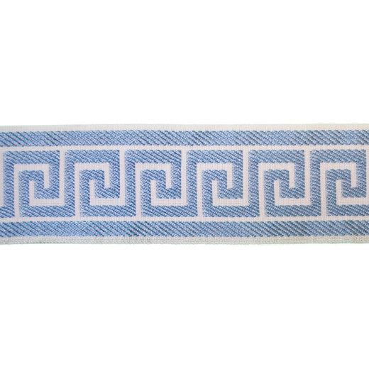 Greek Key - Sky by Europatex Fabric Tapes Decor 100% Polyester China See Sample Horizontal: N/A and Vertical: N/A 2.50 inches  - Fabric Carolina -