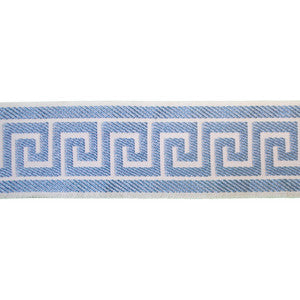 Greek Key Sky by Europatex Fabric