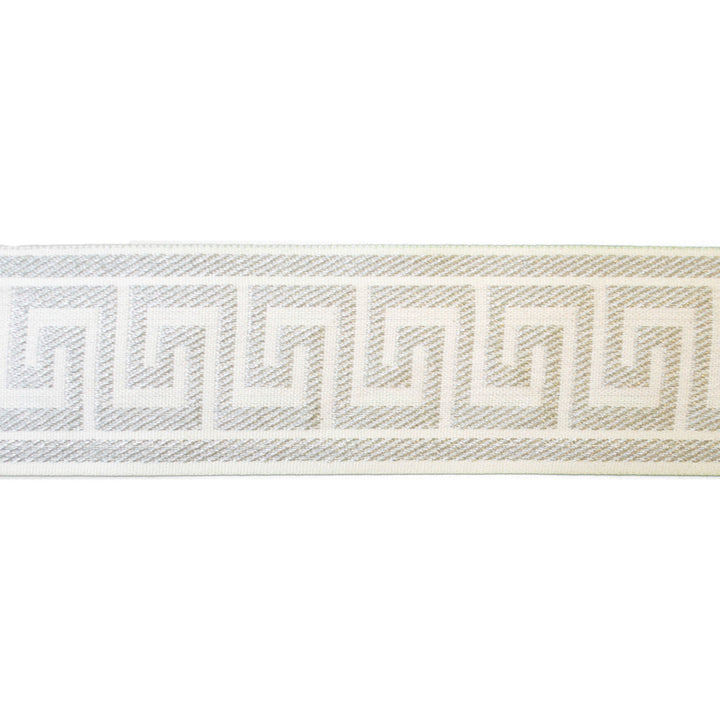 Greek Key White by Europatex Designer Fabric Tapes Decor 100% Polyester 1.40 inches - Swanky Fabrics -
