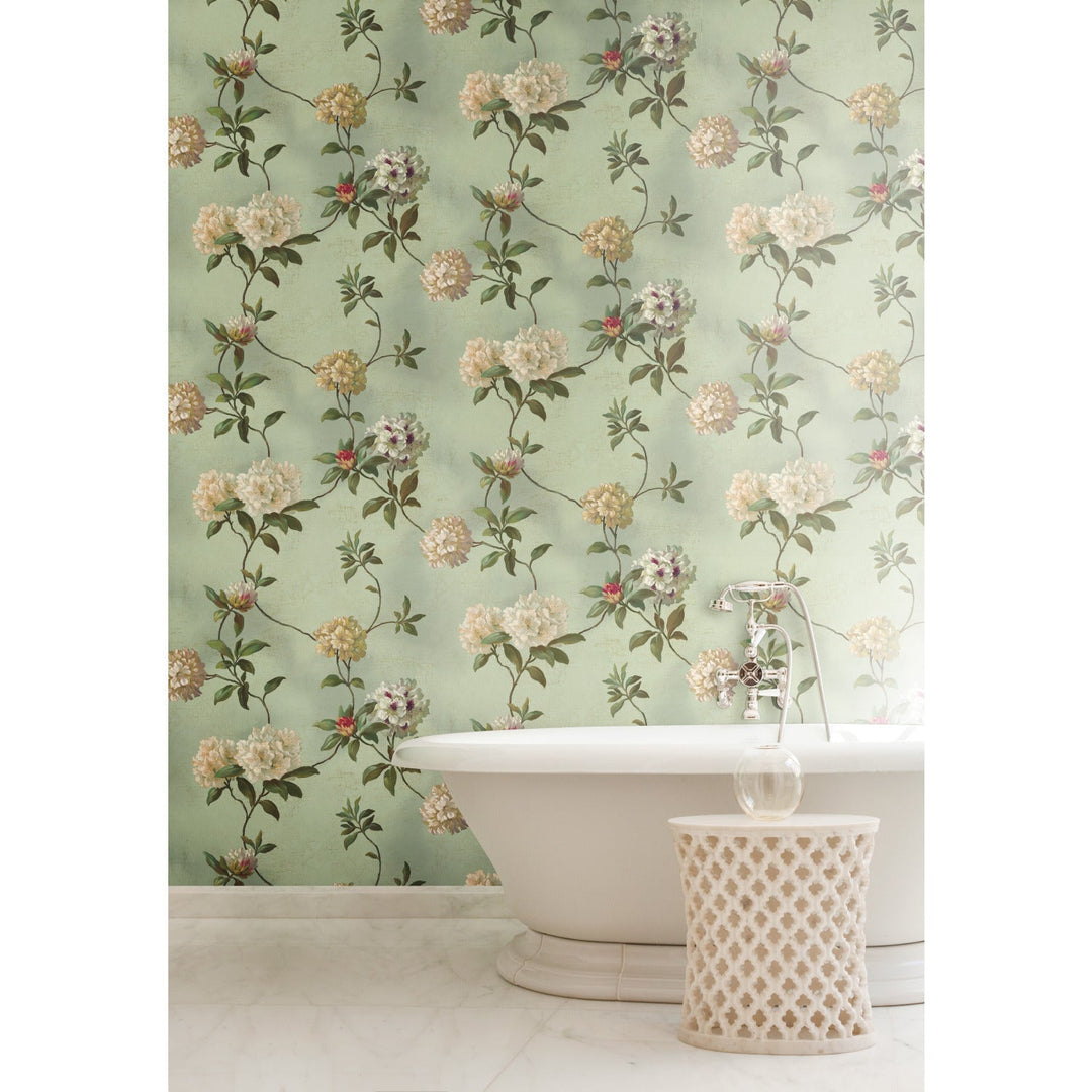 Rhododendron Script Blue Wallpaper by York Wallcoverings Designer