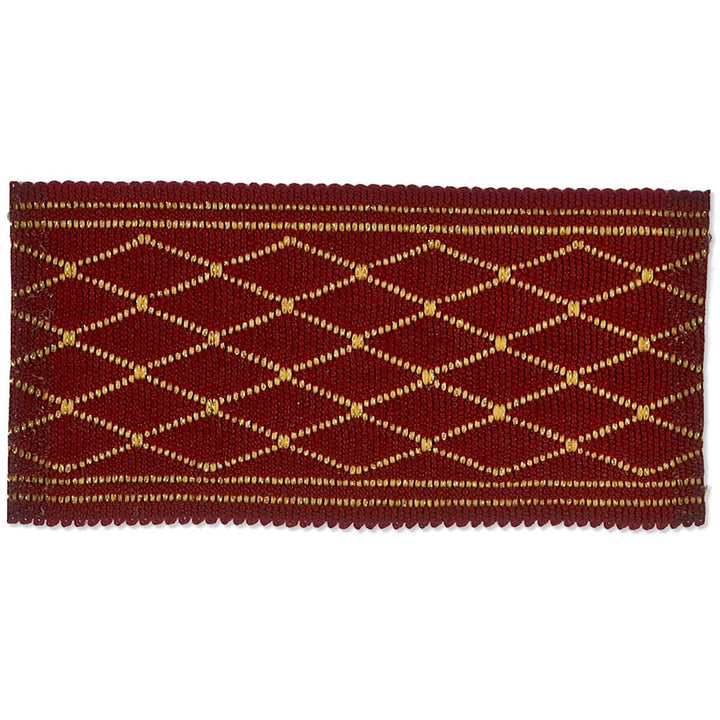 Hampton 1 Burgundy by Stout Trim New World Tapes & Borders 43% Polyester 37% Acrylic 12% Metallic 8% Spun Viscose CHINA Horizontal: 0.875 and Vertical: 0 2 in - Fabric Carolina -