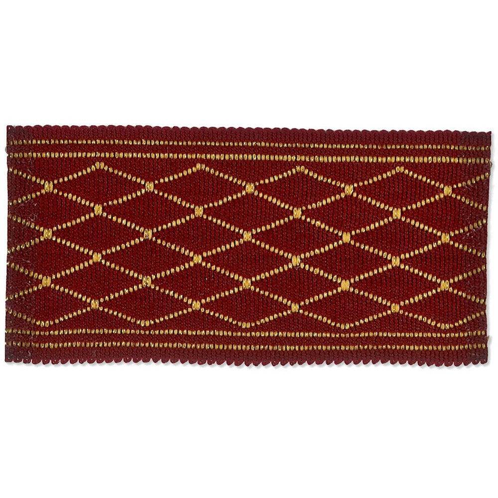 Hampton 1 Burgundy by Stout Trim Stout Trim Hampton 1 BurgundyTrim NEW WORLD TAPES & BORDERS 43%POL 37%ACR 12%MTL 8%SVI CHINA </p><p>Repeat: H: 0.875, V: 0.000 2 in - Fabric Carolina -