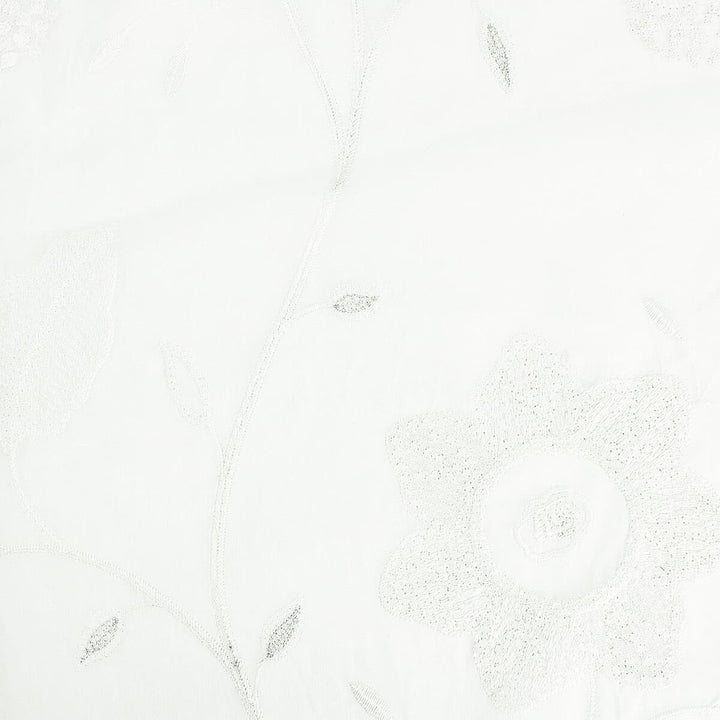 Hankering 1 Eggshell by Stout Fabric Color My Window Frost/Alabaster 100% Cotton Polyester Embroidery INDIA Horizontal: 25.5 and Vertical: 16 51 in - Fabric Carolina -