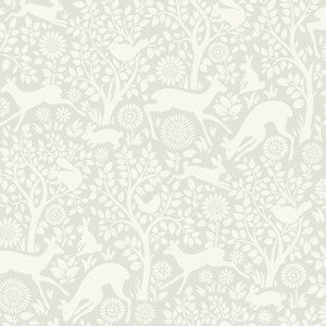 Anahi Light Grey Forest Fauna Wallpaper by Chesapeake