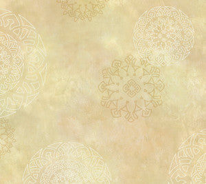 Beige Henna Medallion Wallpaper by Chesapeake