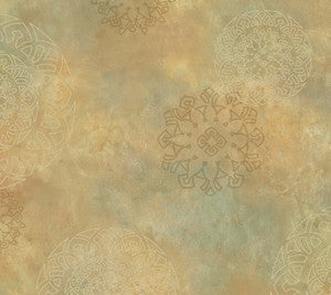 Brown Henna Medallion Wallpaper by Chesapeake