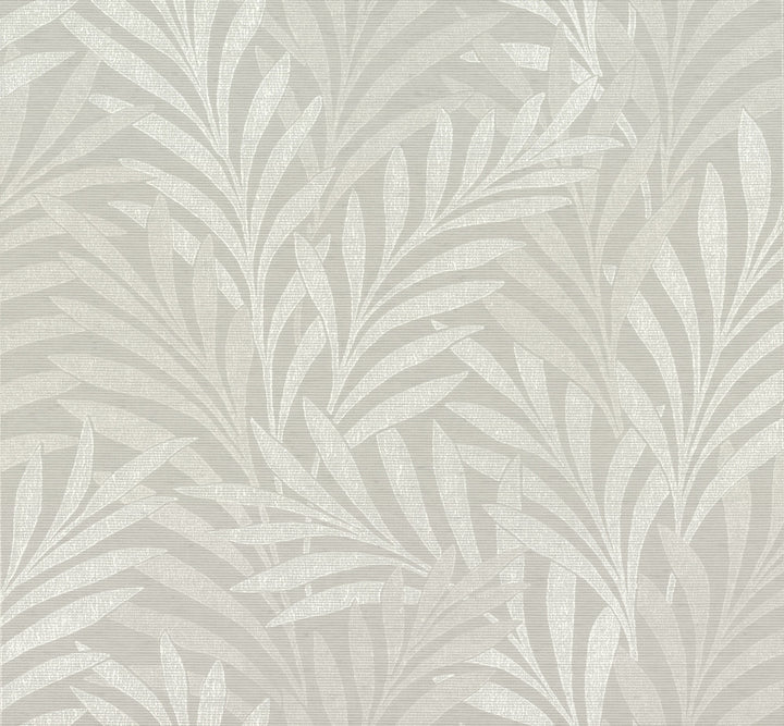 Leaves Stripe Grey Wallpaper by Ronald Redding Handcrafted Naturals Covers about 60.8 square feet 27-in by 27-ft long roll Unpasted 25.25 - Fabric Carolina -