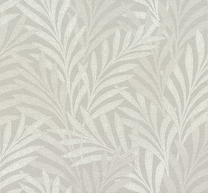 Leaves Stripe Grey Wallpaper by Ronald Redding