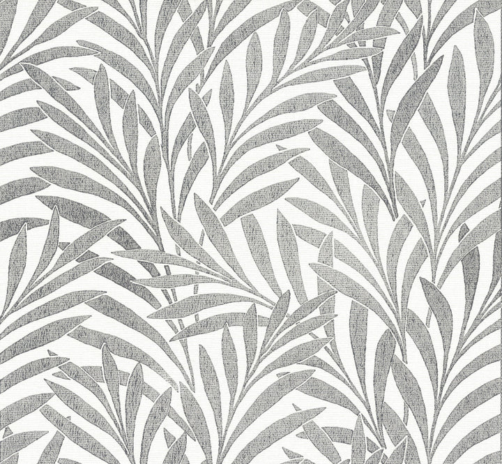 Tea Leaves Stripe Cream & Black Wallpaper by Ronald Redding Handcrafted Naturals Covers about 60.8 square feet 27-in by 27-ft long roll Unpasted 25.25 - Fabric Carolina -