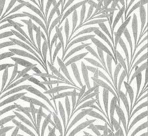 Tea Leaves Stripe Cream & Black Wallpaper by Ronald Redding