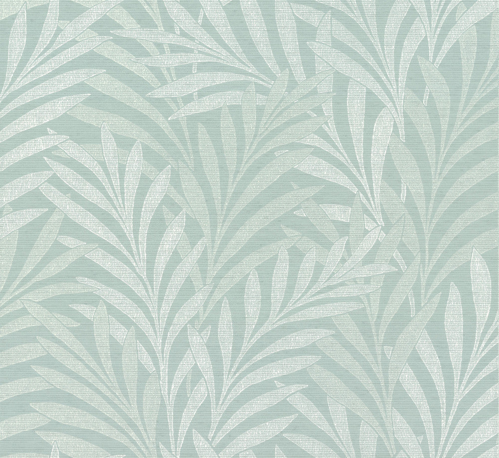 Tea Leaves Stripe Blue Wallpaper by Ronald Redding Handcrafted Naturals Covers about 60.8 square feet 27-in by 27-ft long roll Unpasted 25.25 - Fabric Carolina -
