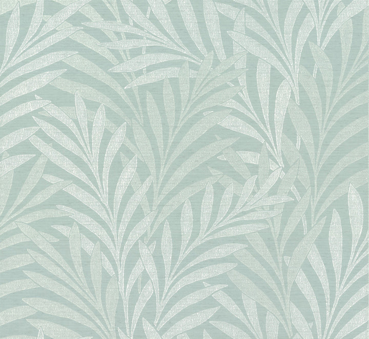 Tea Leaves Stripe Blue Wallpaper by Ronald Redding Handcrafted Naturals Covers about 60.8 square feet 27-in by 27-ft long roll Unpasted 25.25 - Fabric Carolina -