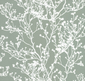 Budding Branch Silhouette Green Wallpaper by Ronald Redding