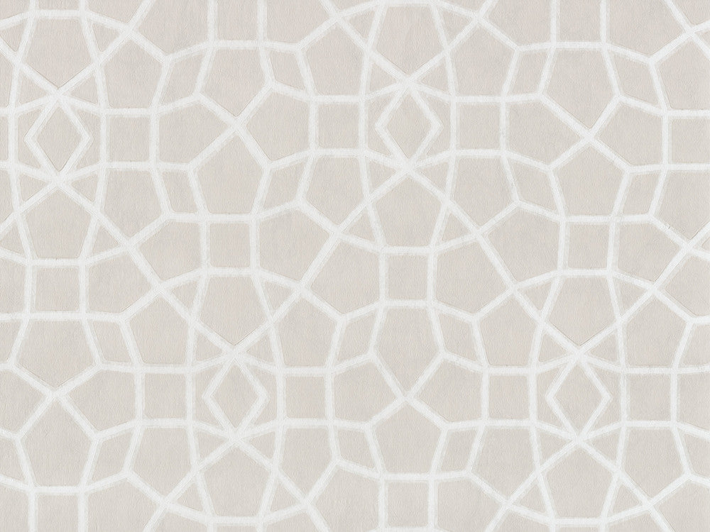 Sculptural Web Cream Wallpaper by Ronald Redding Handcrafted Naturals Covers about 60.8 square feet 27-in by 27-ft long roll Unpasted 20.5 - Fabric Carolina -